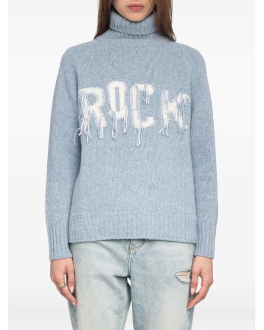 Zadig & Voltaire Blue Mora Wool Rock Sweater