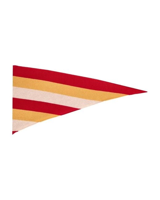 LA ROSE White Striped Triangular Scarf
