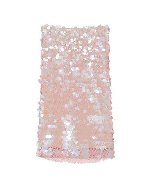 Tory Burch Pink Sequin Mesh Skirt