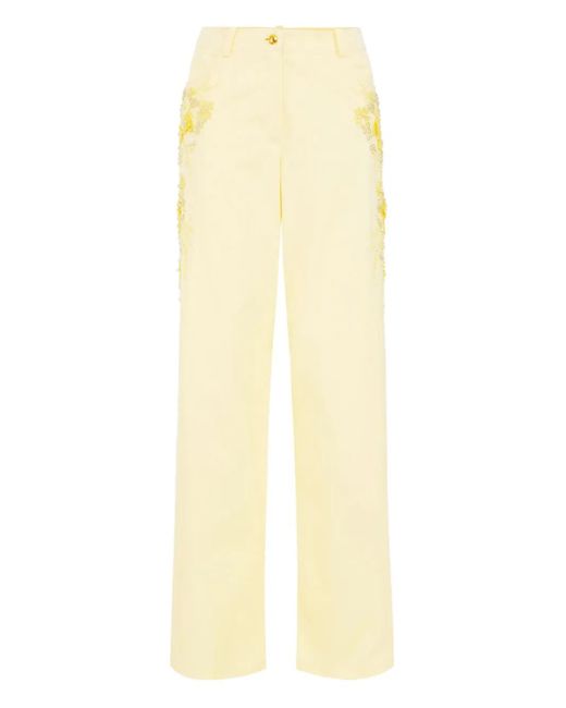 Elisabetta Franchi エンブロイダリー ワイドパンツ White
