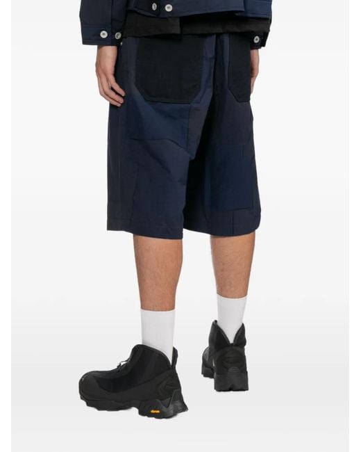 Comme des Garçons Blue Short À Design Patchwork for men