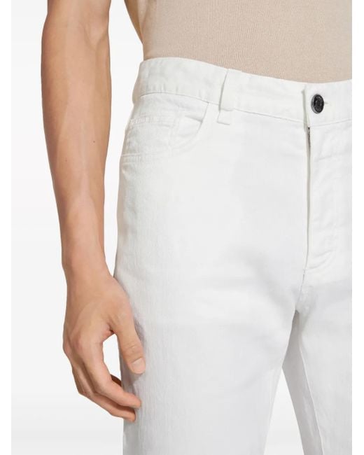 Zegna White Roccia Mid-Rise Skinny Jeans for men