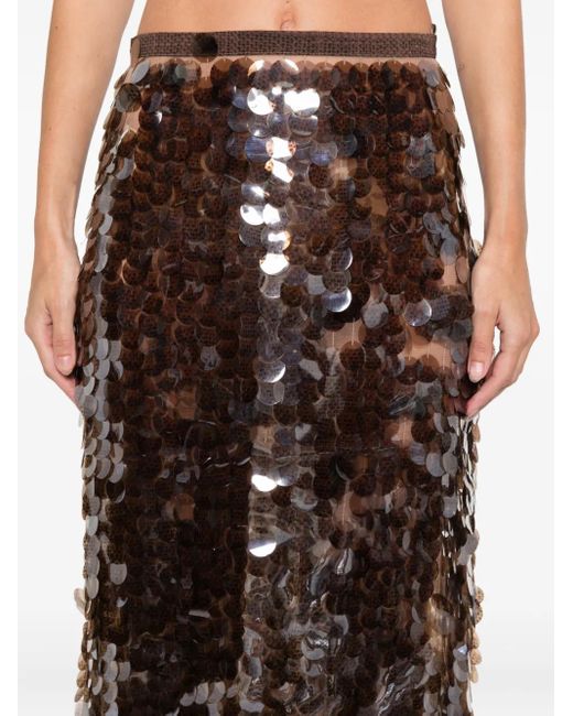 Fabiana Filippi スパンコール スカート Brown