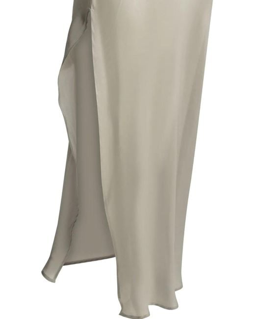 SLEEP NO MORE White Silk Maxi Dress