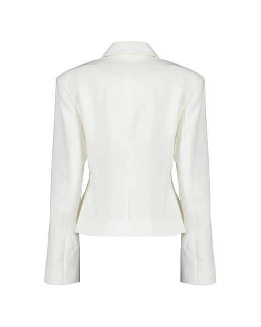 IRO White Ruched Zip-Up Jacket