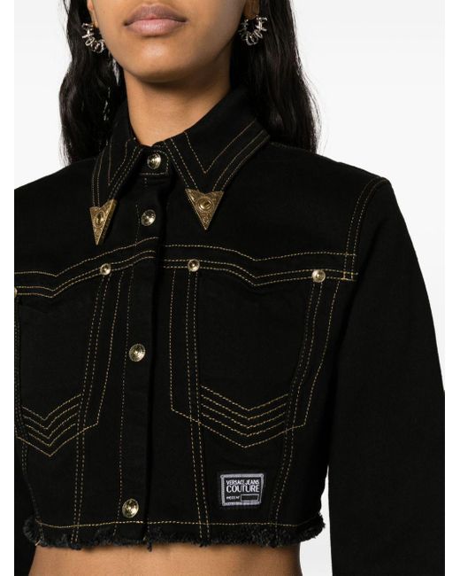 Versace Black Short Denim Jacket for men