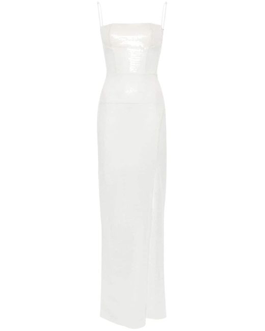 Nensi Dojaka Sequinned Maxi Dress White