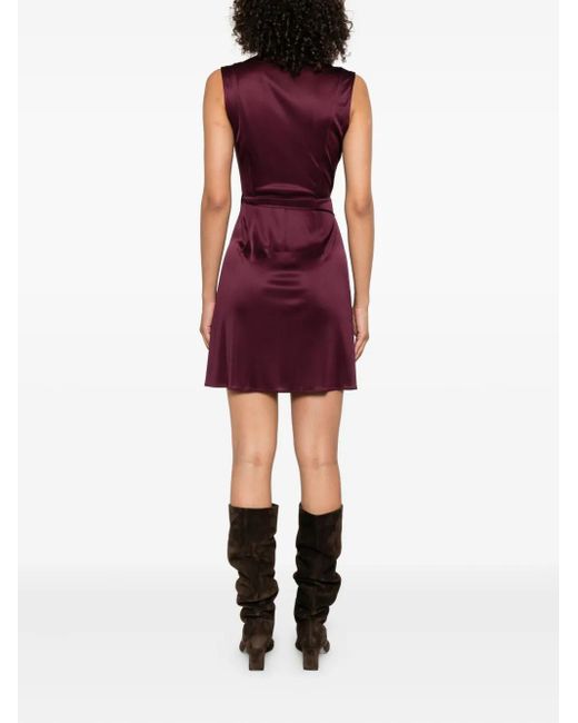 Patrizia Pepe Purple Minikleid Mit V-Ausschnitt