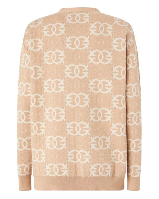 Pinko Natural Geometric-Pattern Cardigan