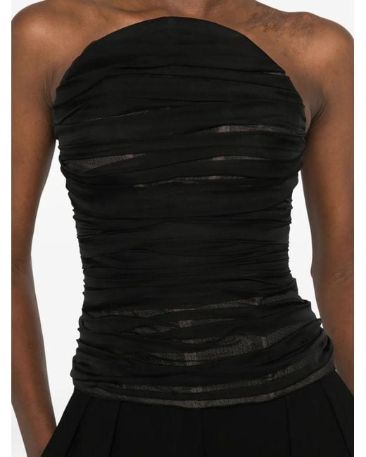 Balenciaga Black Ruched Halterneck Top