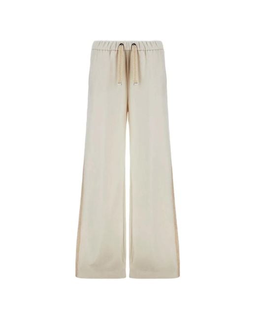 Herno White Resort Drawstring-Waist Wide-Leg Trousers