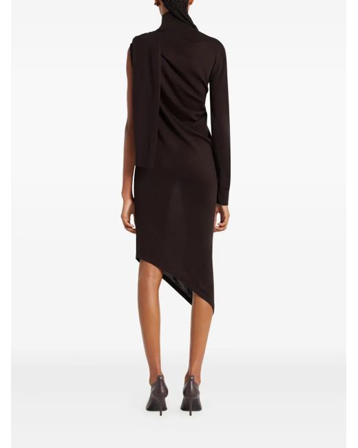 Robe Asymétrique À Col Montant Courreges en coloris Black