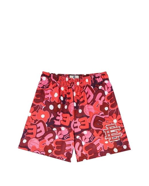 Bermudas Ee Basic Con Estampado Floral Eric Emanuel de hombre de color Red