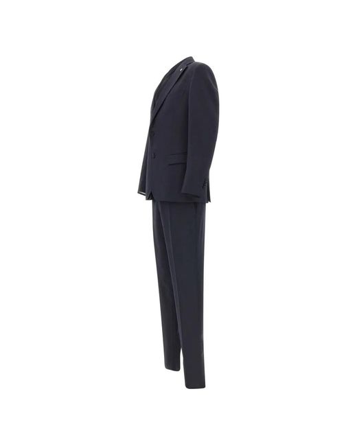 Manuel Ritz Blue Pin Flap Pockets Suit for men