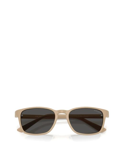 Prada Gray Rectangular-Frame Sunglasses