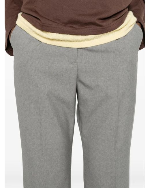 Jil Sander Gray Pressed-Crease Tailored Trousers