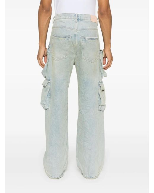 Purple Brand Blue P018 Mid-Rise Cargo Jeans for men