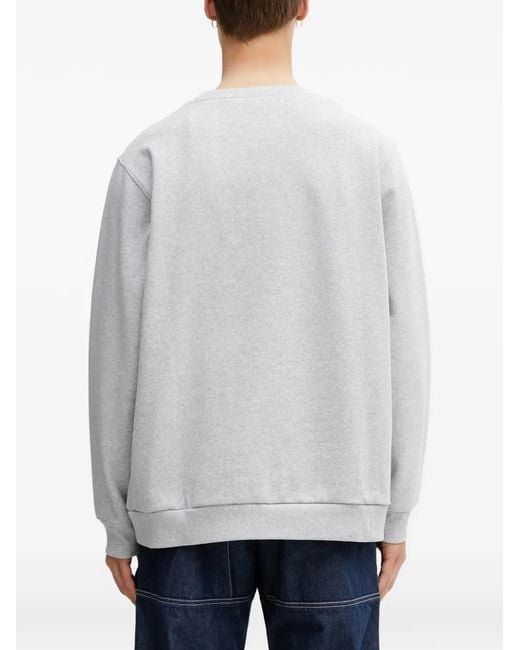 Gramicci Gray Logo-Embroidered Crew-Neck Sweater for men