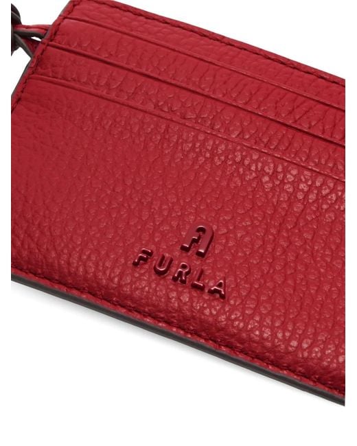 Furla Red Small Camelia Card Case