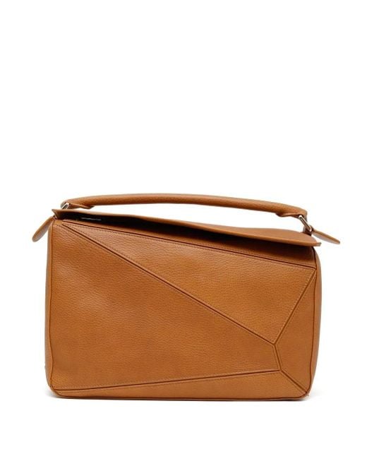 Loewe Brown Large Puzzle Leather Tote Bag for men