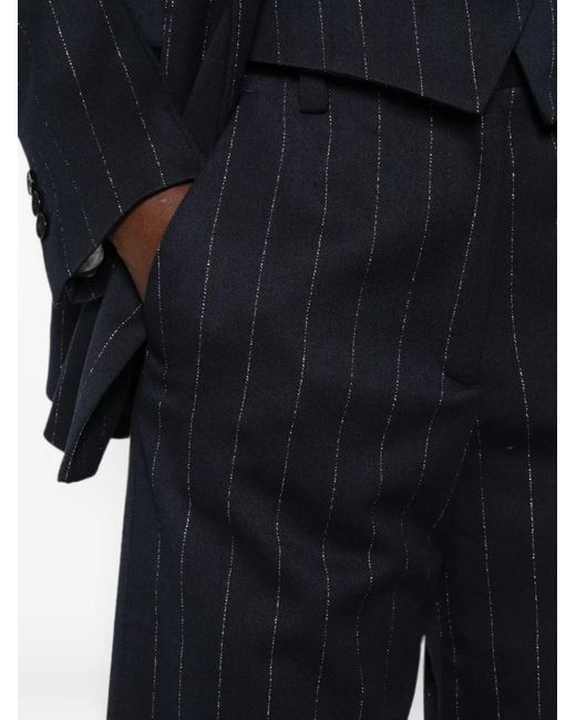Maje Blue Pinstripe-Pattern Palazzo Pants