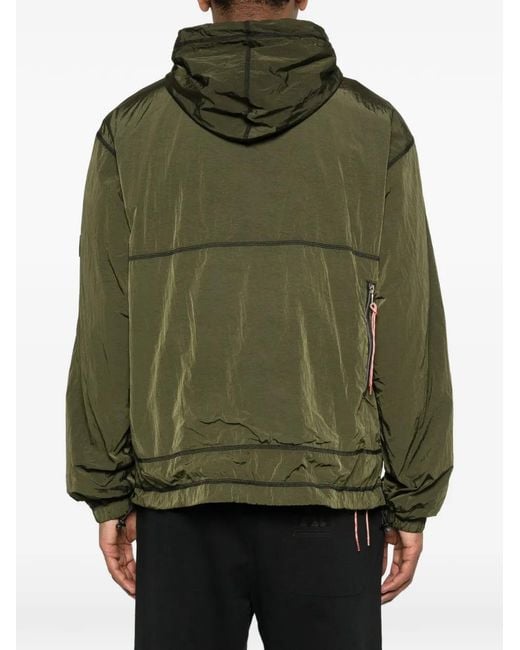 Aries Green Windcheater Hooded Jacket for men