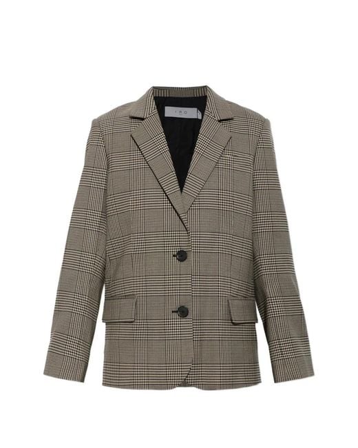 IRO Gray Check-Pattern Blazer