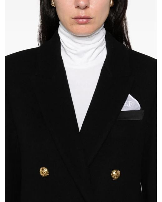 Elisabetta Franchi Black Double-Breasted Coat