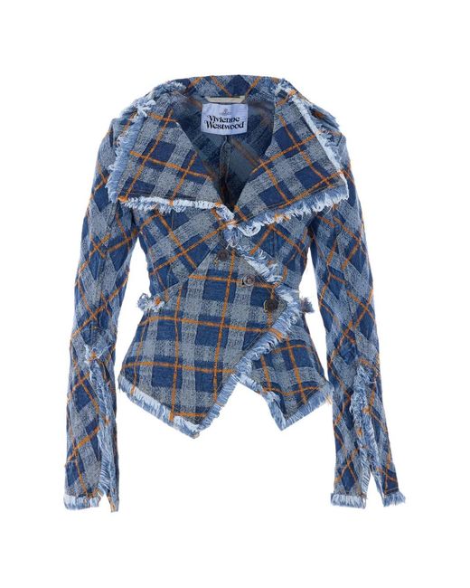 Vivienne Westwood Blue Worth More Frayed Jacket