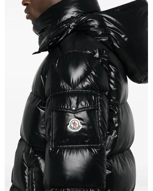 Moncler Black Hanoverian Hooded Coat for men