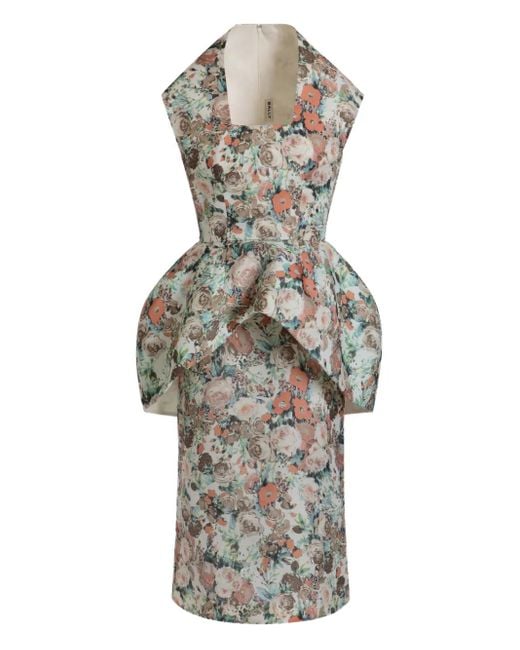 Bally Gray Silk Midi Dress