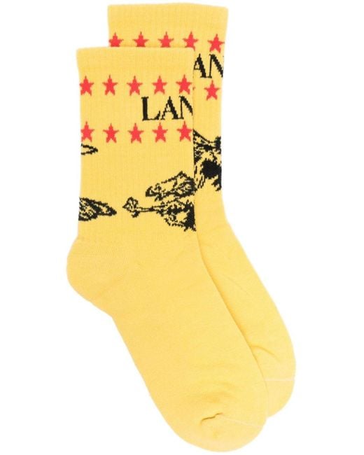 Lanvin Yellow X Future Eagle-print Socks for men