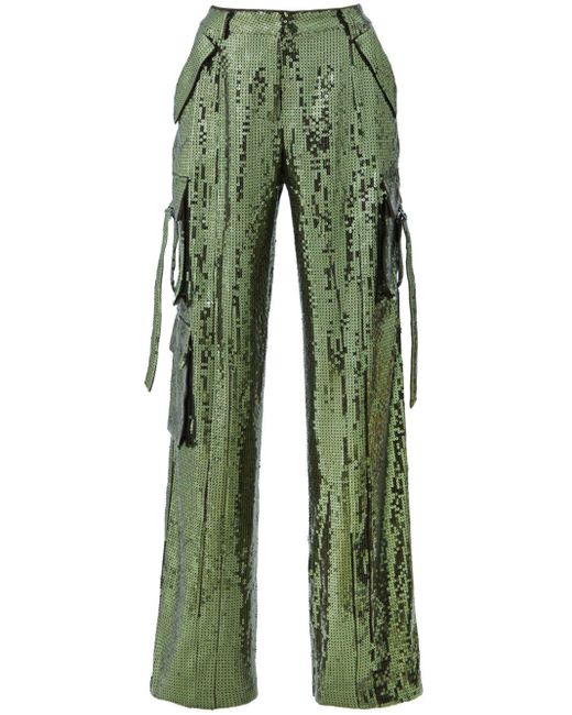 retroféte Green Andre Sequin Trousers