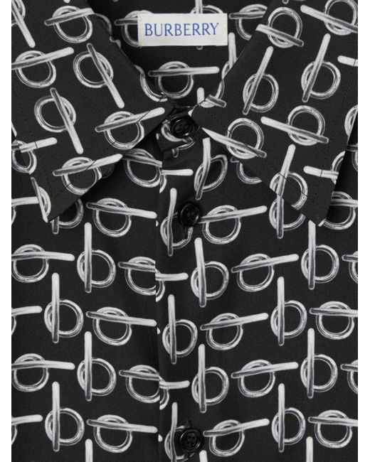 Burberry Black B-line Silk Shirt for men