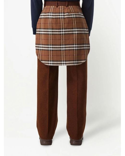 Burberry Brown Pleated Wide-Leg Trousers for men