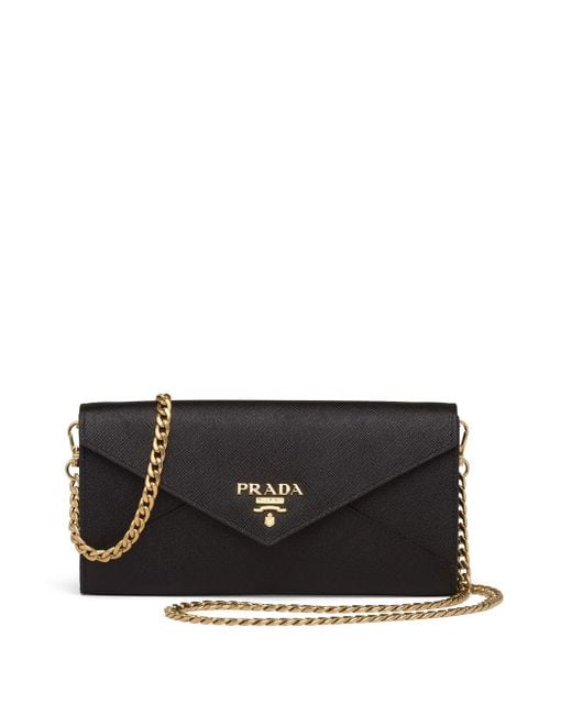 Prada Black Rectangular Logo Clutch Bag