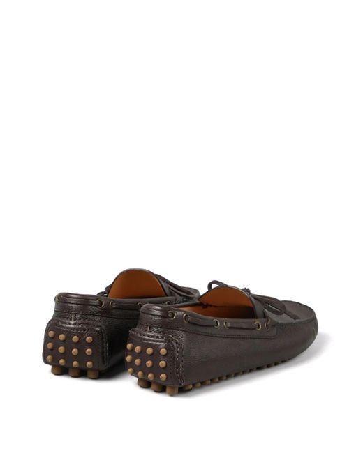Brunello Cucinelli Brown Driver Leather Loafers for men