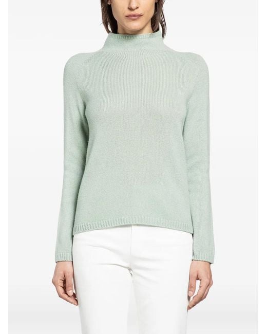 Max Mara Green Mock-Neck Sweater