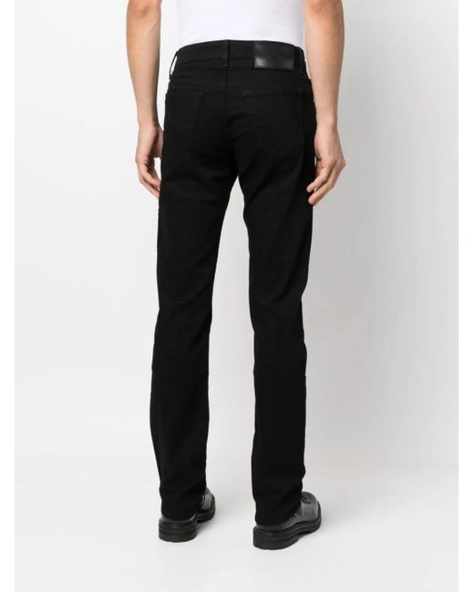 Jacob Cohen Black Logo-Patch Slim-Cut Jeans for men