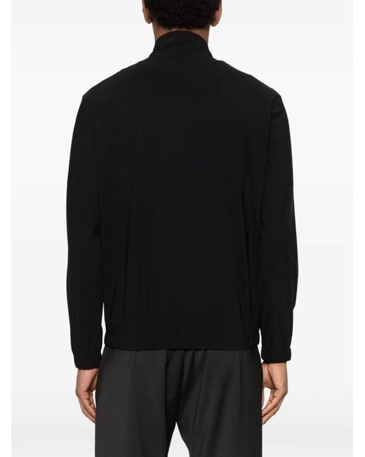 Eleventy Black High-Neck Bomber Jacket for men