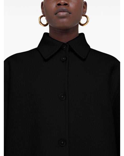 Jil Sander Black Virgin Wool-blend Shirt Jacket