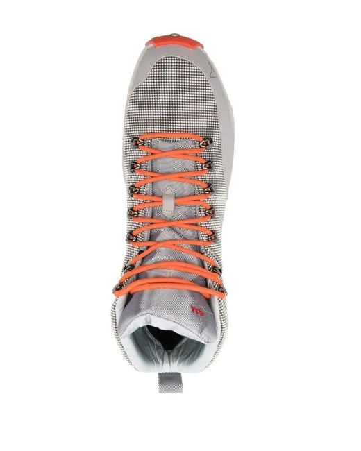 A_COLD_WALL* Gray Logo-Print Mesh High-Top Sneakers for men