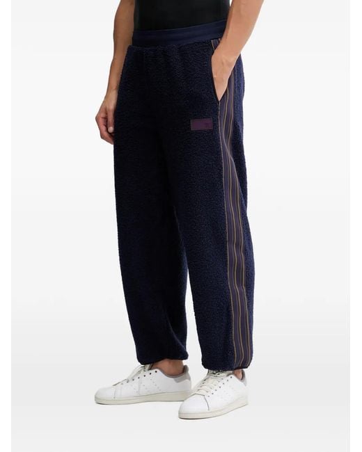 EA7 Blue Striped Track Pants for men