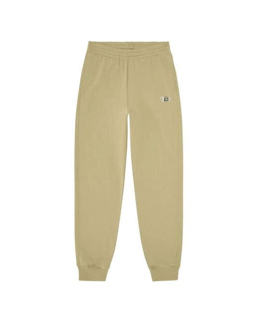 DIESEL White Cotton Pants With Metallic Oval D for men