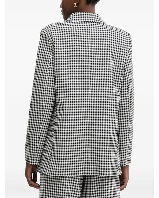 Morgan Gray Gingham Double-Breasted Blazer