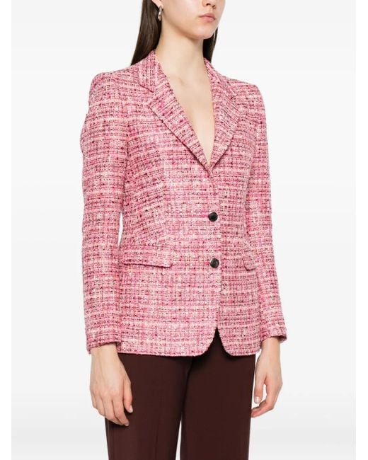 Tagliatore Pink Tweed Two-Button Blazer