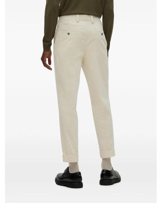 HUGO Natural Corduroy Pleated Trousers for men