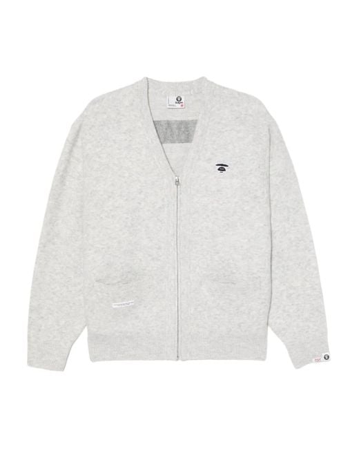 Aape By A Bathing Ape White Moonface Cardigan for men
