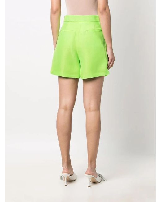 MSGM Green High-Waist A-Line Shorts