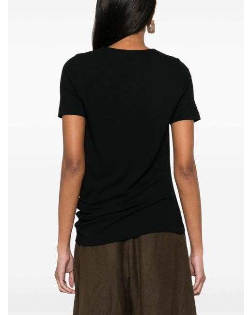 Camiseta con cuello redondo Lemaire de color Black